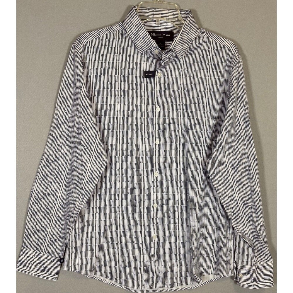 NWOT Mizzen Main Leeward Performance Shirt Mens M Geometric Button Up No Tuck